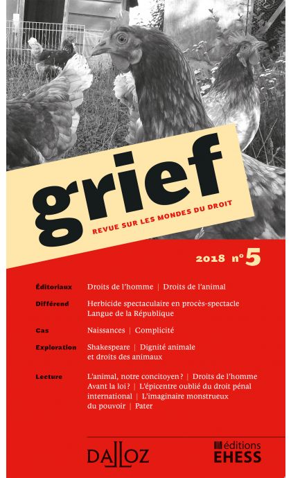 Grief. Revue sur les mondes du droit 2018 n°5