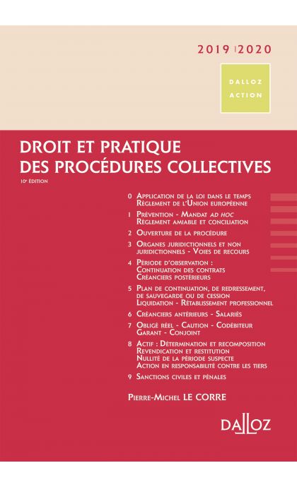 Droit et pratique des procédures collectives 2019/2020