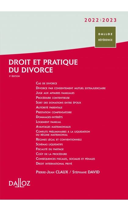 Droit et pratique du divorce 2022/2023