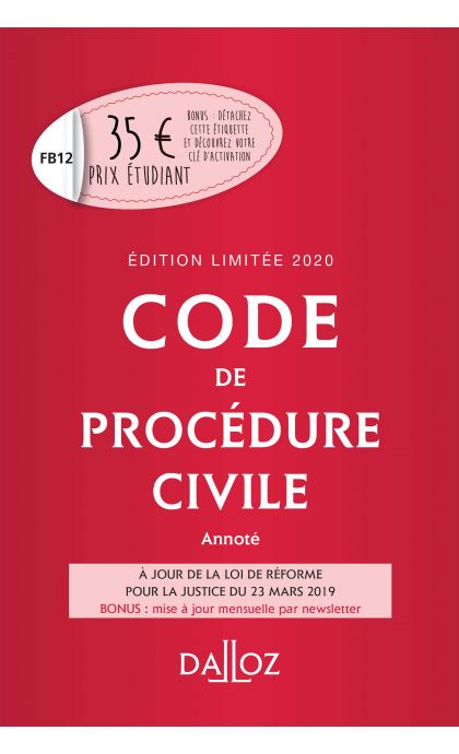 Code de procédure civile 2020 annoté. Édition limitée