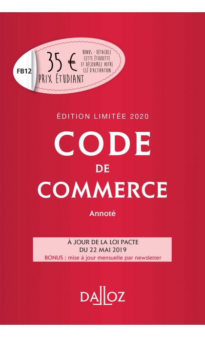 Code de commerce 2020 annoté. Édition limitée