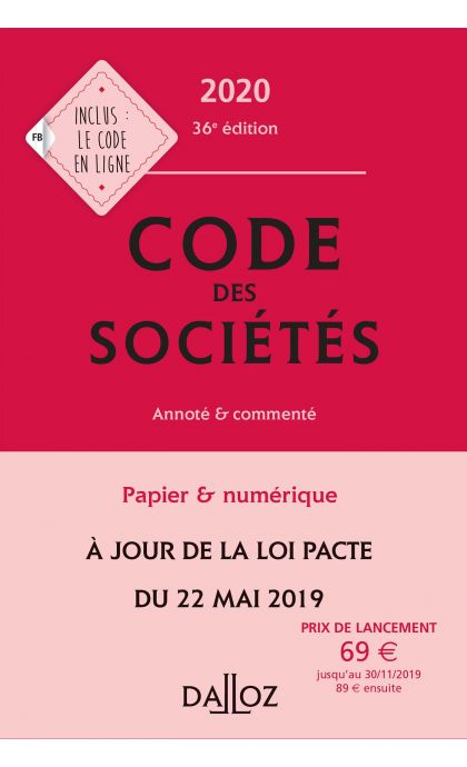 Code des sociétés 2020, annoté et commenté
