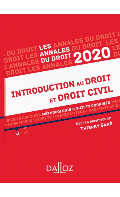 Annales Introduction au droit et droit civil 2020