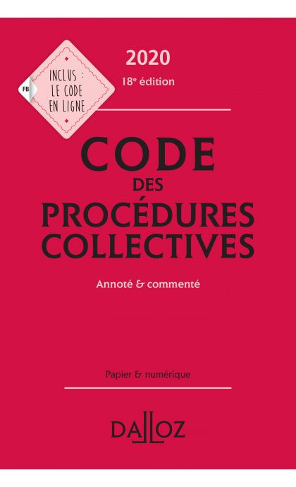 Code des procédures collectives 2020, annoté & commenté