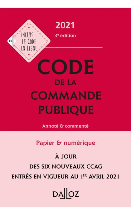 Code de la commande publique 2021, annoté et commenté