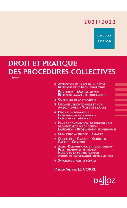 Droit et pratique des procédures collectives 2021/2022