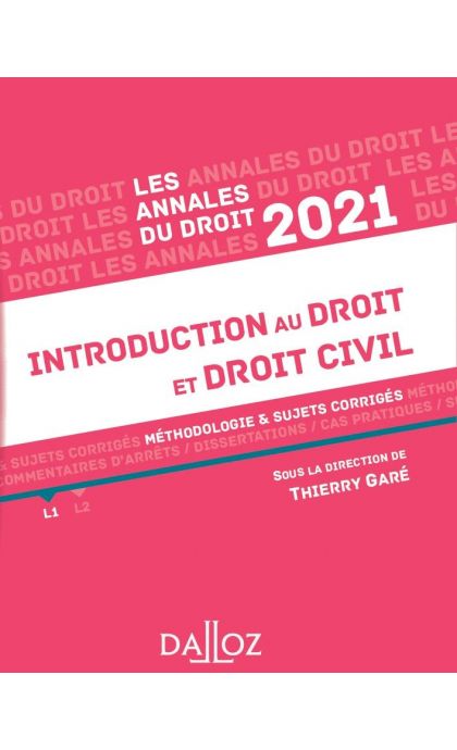 Annales Introduction au droit et droit civil 2021