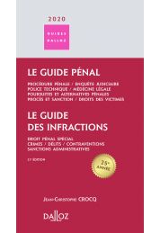 Le guide des infractions 2020. Guide pénal