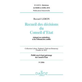 Recueil Lebon  Recueil des décisions du Conseil d'Etat  Revue  10/